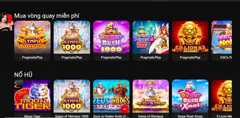 Giao diện trực quan khi tải và mở ứng dụng game nổ hũ