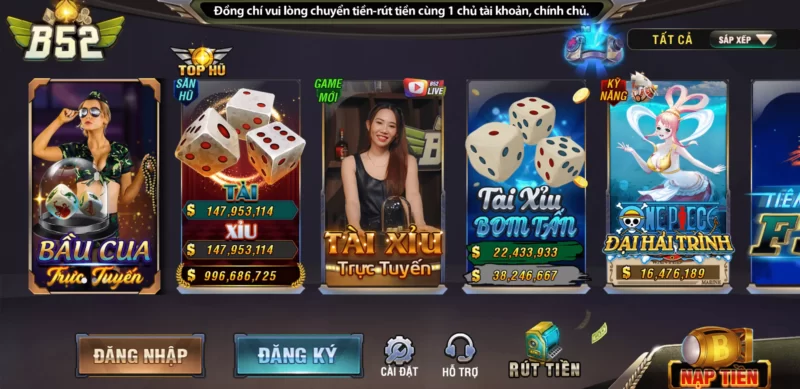 Bàn đấu B52 game bài với luật chơi rõ ràng, hấp dẫn