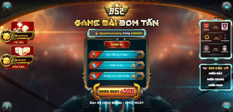 Giao diện hấp dẫn của B52 game bài tại Jun88