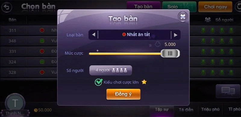 Game đánh bài tiến lên