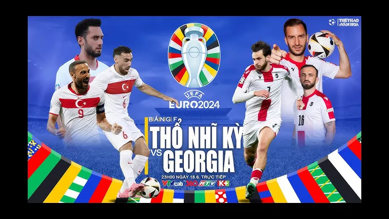 Cầu thủ Thổ Nhĩ Kỳ đang tấn công mạnh mẽ trước hàng phòng ngự của Georgia