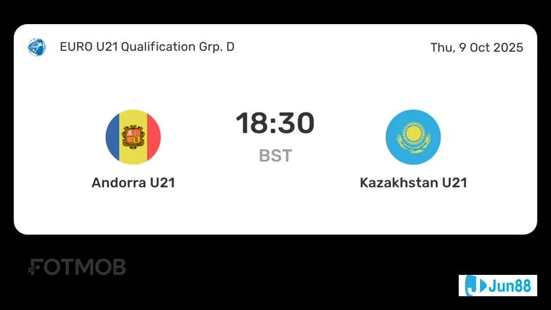 Cầu thủ U21 Andorra sút bóng mạnh vào khung thành U21 Kazakhstan trong trận đấu giữa hai đội Cầu thủ U21 Andorra sút bóng mạnh vào khung thành U21 Kazakhstan trong trận đấu giữa hai…